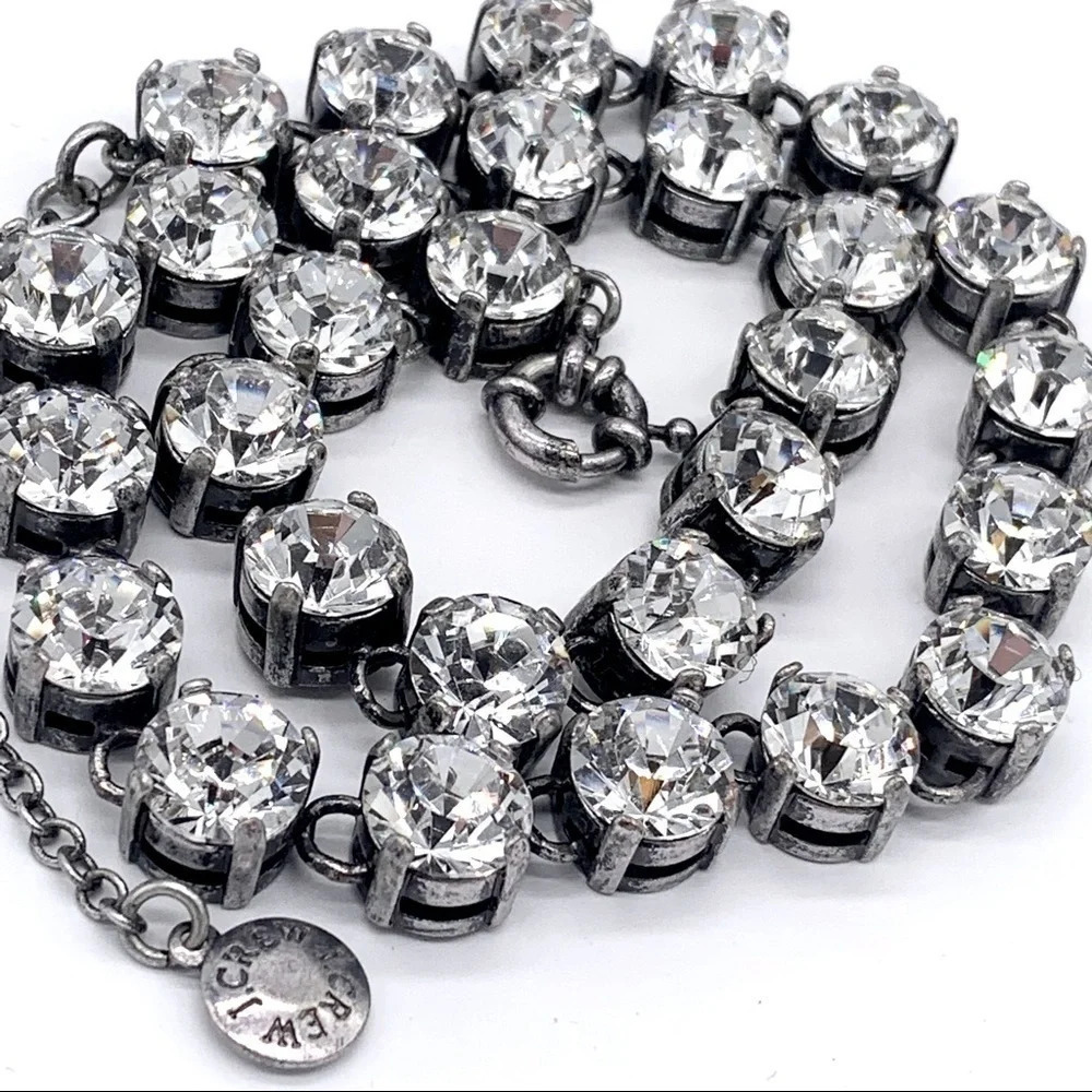 J. Crew Martha Swarovski Crystal Silver Necklace